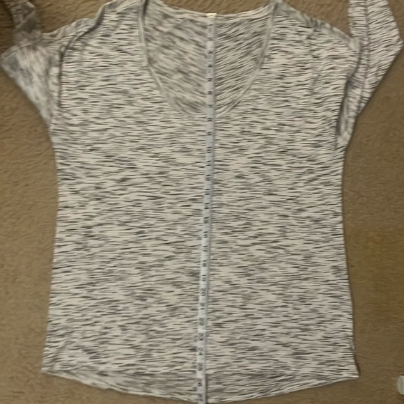 🍋 Lululemon Meant To Move Long Sleeve - Tiger Space Dye Black White - Sz 8 - Picture 11 of 11